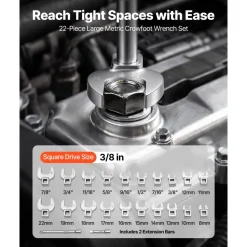 VEVOR Crowfoot Wrench Set, 3/8