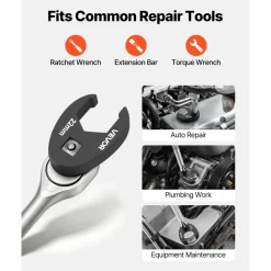 VEVOR Crowfoot Wrench Set, 3/8" Drive, 20-Piece Metric and SAE Size Flare Nut Crows Foot Wrenches, with Storage Case, Dual Size Markings on Tools and Case, for Auto Maintenance