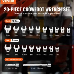 VEVOR Crowfoot Wrench Set, 3/8