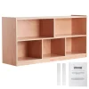 VEVOR Cubby Mobile Tray Storage Cabinet, 5-Compartment Cubby Storage Shelf, Cubby Storage Cabinet 2-shelf, Classroom Cubbies, Classroom Furniture for Home, Daycare and Preschool, Natural