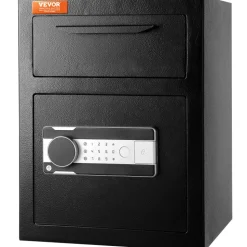 VEVOR 1.7 Cub Depository Safe, Deposit Safe with Drop Slot, Electronic Code Lock and 2 Emergency Keys, 17.71'' x 13.77'' x 13.77'' Business Drop Slot Safe for Cash, Mail in Home, Hotel, Office