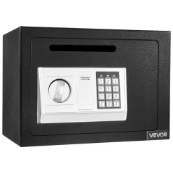 VEVOR 0.6 Cubic Feet Drop Safe, Drop Slot Safe Box with Password and Turn Knob, Heavy Duty Compact Cash Depository Box with a Front Lock Slot for Cash, Bank Slips, Jewelry, Documents, Bills, Black