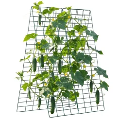 VEVOR Cucumber Trellis 4 Pack, A-Frame Garden Trellises for Raised Bed, Metal Rustproof Coating Plant Support for Vine, Climbing Plants, Peas, Beans, Zucchini, Tomato, Flower (46.06 x 16.93 in x 4PCS)