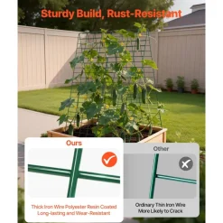 VEVOR Cucumber Trellis 4 Pack, A-Frame Garden Trellises for Raised Bed, Metal Rustproof Coating Plant Support for Vine, Climbing Plants, Peas, Beans, Zucchini, Tomato, Flower (46.06 x 16.93 in x 4PCS)