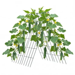 VEVOR Cucumber Trellis 4 Pack, A-Frame Garden Trellises for Raised Bed, Metal Rustproof Coating Plant Support for Vine, Climbing Plants, Peas, Beans, Zucchini, Tomato, Flower (38.98 x 15.75 in x 4PCS)
