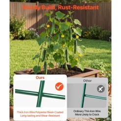 VEVOR Cucumber Trellis 4 Pack, A-Frame Garden Trellises for Raised Bed, Metal Rustproof Coating Plant Support for Vine, Climbing Plants, Peas, Beans, Zucchini, Tomato, Flower (38.98 x 15.75 in x 4PCS)