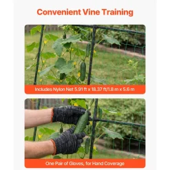 VEVOR Cucumber Trellis, U-Shape Garden Trellises for Raised Bed, Metal Arch Plant Support for Vine, Climbing Plants Outdoor, Peas, Beans, Zucchini, Tomato, Squash, Flower (70.87 x 44.09 x 82.99 in)