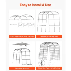 VEVOR Cucumber Trellis, U-Shape Garden Trellises for Raised Bed, Metal Arch Plant Support for Vine, Climbing Plants Outdoor, Peas, Beans, Zucchini, Tomato, Squash, Flower (70.87 x 44.09 x 82.99 in)