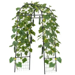 VEVOR Cucumber Trellis, U-Shape Garden Trellises for Raised Bed, Metal Arch Plant Support for Vine, Climbing Plants Outdoor, Peas, Beans, Zucchini, Tomato, Squash, Flower (32.01 x 31.5 x 80.71 in)