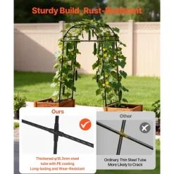 VEVOR Cucumber Trellis, U-Shape Garden Trellises for Raised Bed, Metal Arch Plant Support for Vine, Climbing Plants Outdoor, Peas, Beans, Zucchini, Tomato, Squash, Flower (32.01 x 31.5 x 80.71 in)