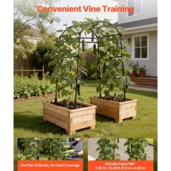 VEVOR Cucumber Trellis, U-Shape Garden Trellises for Raised Bed, Metal Arch Plant Support for Vine, Climbing Plants Outdoor, Peas, Beans, Zucchini, Tomato, Squash, Flower (32.01 x 31.5 x 80.71 in)