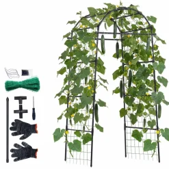 VEVOR Cucumber Trellis, U-Shape Garden Trellises for Raised Bed, Metal Arch Plant Support for Vine, Climbing Plants Outdoor, Peas, Beans, Zucchini, Tomato, Squash, Flower (32.01 x 31.5 x 80.71 in)