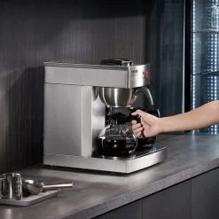 VEVOR 12 Cups Commercial Drip Coffee Maker, Coffee Maker Machine with 3 Glass Carafes and 3 Warmer Plates, Stainless Steel Pour Over Coffee Brewer with Auto Water Intake, for Restaurant Office Cafe