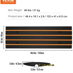 VEVOR Curb Ramp, 2 Pack, 2.6