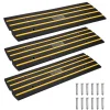 VEVOR Curb Ramp, 3 Pack Rubber Driveway Ramps, Heavy Duty 33069 lbs Weight Capacity Threshold Ramp, 2.6-inch High Curbside Bridge Ramps for Loading Dock Garage Sidewalk, Expandable Full Ramp Set