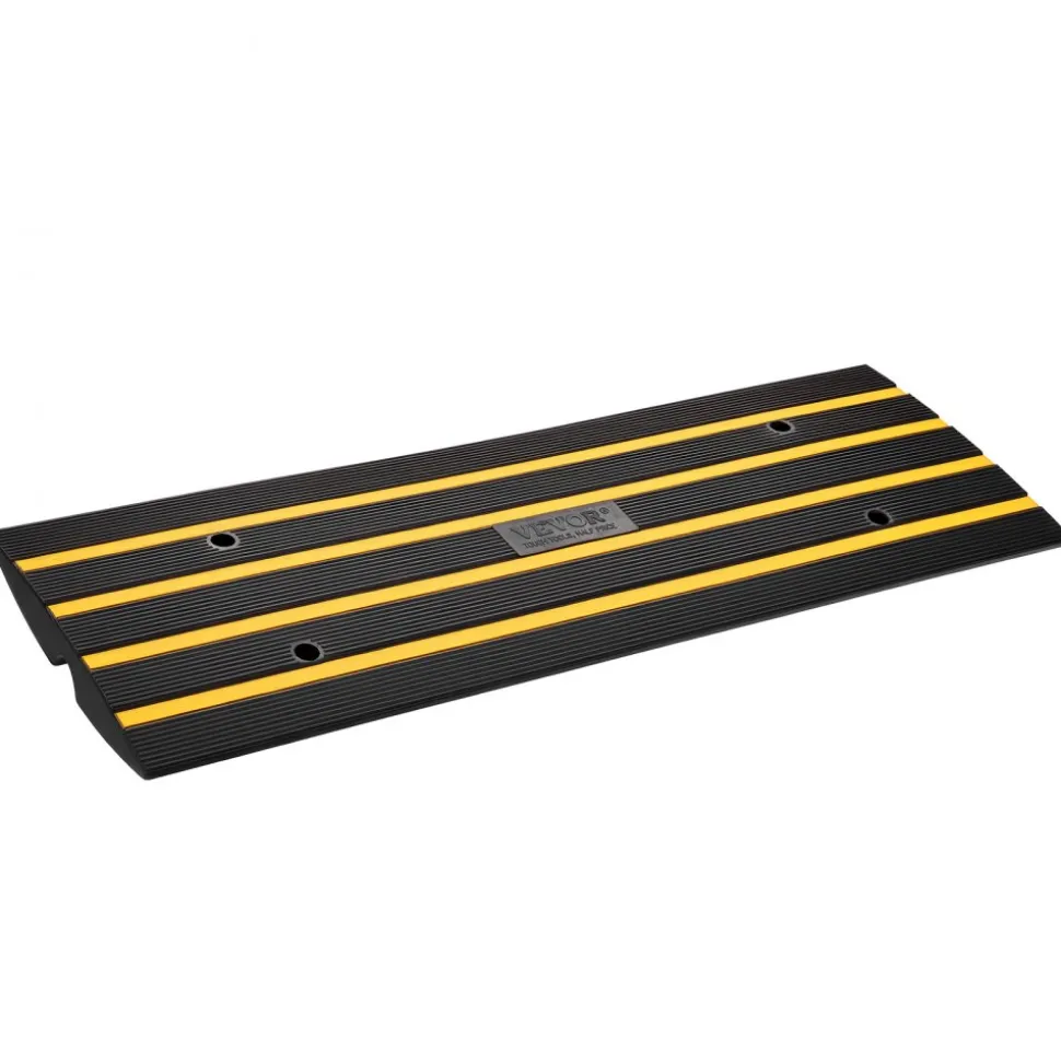 VEVOR Curb Ramp, 3 Pack Rubber Driveway Ramps, Heavy Duty 33069 lbs Weight Capacity Threshold Ramp, 2.6-inch High Curbside Bridge Ramps for Loading Dock Garage Sidewalk, Expandable Full Ramp Set