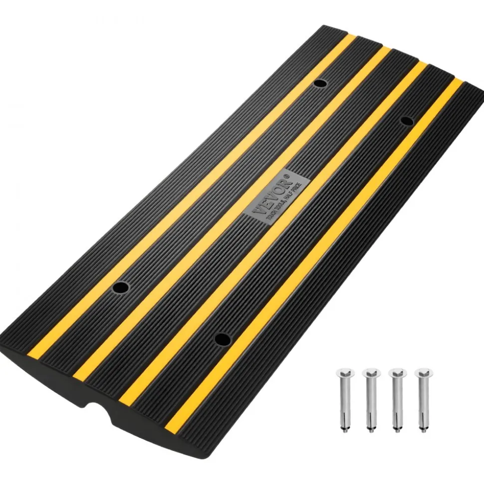 VEVOR Curb Ramp, 2.6" Rise Rubber Driveway Ramps, Heavy Duty 33069 lbs Weight Capacity Threshold Ramp, Curbside Bridge Ramps for Loading Dock Garage Sidewalk, Expandable Full Ramp Set