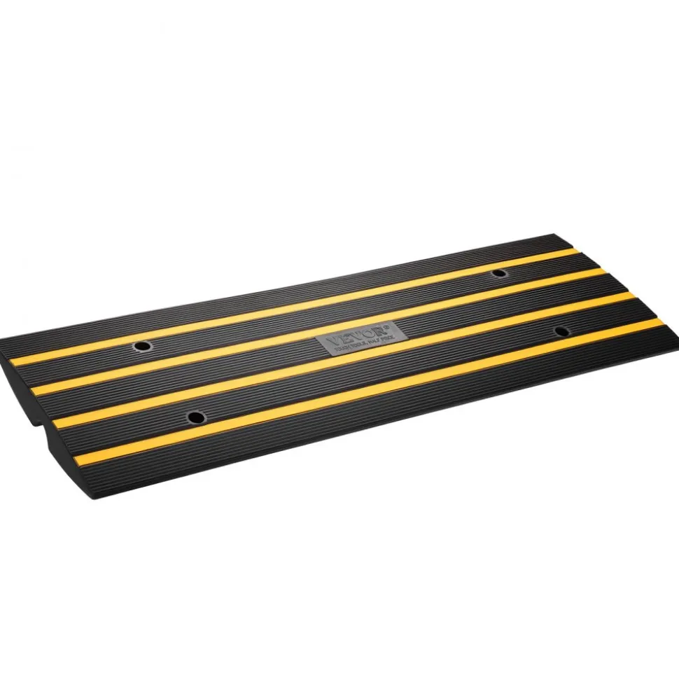 VEVOR Curb Ramp, 2.6" Rise Rubber Driveway Ramps, Heavy Duty 33069 lbs Weight Capacity Threshold Ramp, Curbside Bridge Ramps for Loading Dock Garage Sidewalk, Expandable Full Ramp Set