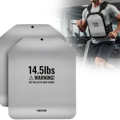 VEVOR Curved Weight Vest Plates, 14.5 LB Pairs, Premium Steel Tactical Weighted Plates for Vest, Ergonomic Design, for Strength Endurance Training, Running, Jogging, Fitness, Heavy Workouts