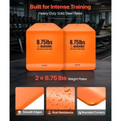 VEVOR Curved Weight Vest Plates, 8.75 LB Pairs, Premium Steel Tactical Weighted Plates for Vest, Ergonomic Design, for Strength Endurance Training, Running, Jogging, Fitness, Heavy Workouts