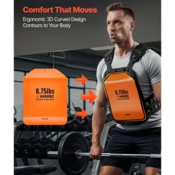 VEVOR Curved Weight Vest Plates, 8.75 LB Pairs, Premium Steel Tactical Weighted Plates for Vest, Ergonomic Design, for Strength Endurance Training, Running, Jogging, Fitness, Heavy Workouts