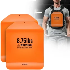 VEVOR Curved Weight Vest Plates, 8.75 LB Pairs, Premium Steel Tactical Weighted Plates for Vest, Ergonomic Design, for Strength Endurance Training, Running, Jogging, Fitness, Heavy Workouts