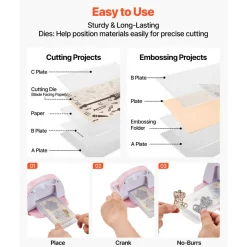VEVOR Cutting Dies, 10 Pieces Metal Die Cuts, Compatible with VEVOR Die Cutting and Embossing Machine, Letters, Numbers, Tree Patterns, Cut Dies for Scrapbooking, Card Making, DIY Paper Crafting