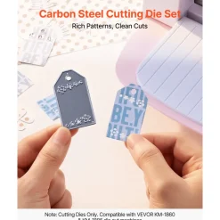 VEVOR Cutting Dies, 10 Pieces Metal Die Cuts, Compatible with VEVOR Die Cutting and Embossing Machine, Letters, Numbers, Tree Patterns, Cut Dies for Scrapbooking, Card Making, DIY Paper Crafting