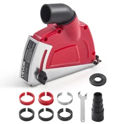 VEVOR Cutting Dust Shroud for Angle Grinders, Universal 4-5 in Angle Grinder Dust Shroud with 6 Clamping Washers, Adjustable Cutting Depth, Connect to Vacuum Cleaner, for Wood Concrete Wall Stone