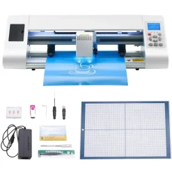 VEVOR Cutting Machine, Automatic Edge Detection Vinyl Cutter Machine with Design Software and Materials, Compatible with Multiple File Formats, for Creating Customized DIY Crafts, Cards, Stickers