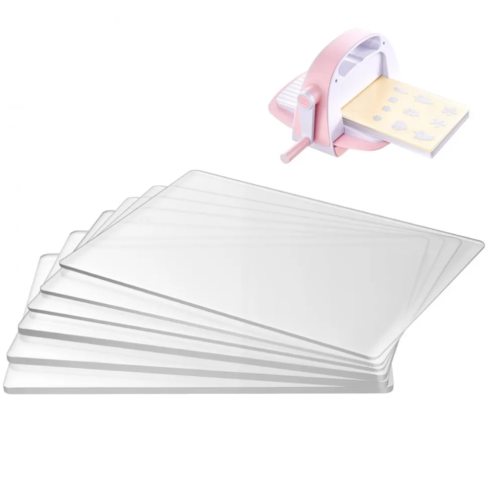 VEVOR Cutting Plates, 6 Pcs, 8.86 x 6.14 in, Clear Polycarbonate Material, Die Cut Pads Compatible with VEVOR Die Cutting and Embossing Machine KM-1860, for Scrapbooking, Card Making, Crafting