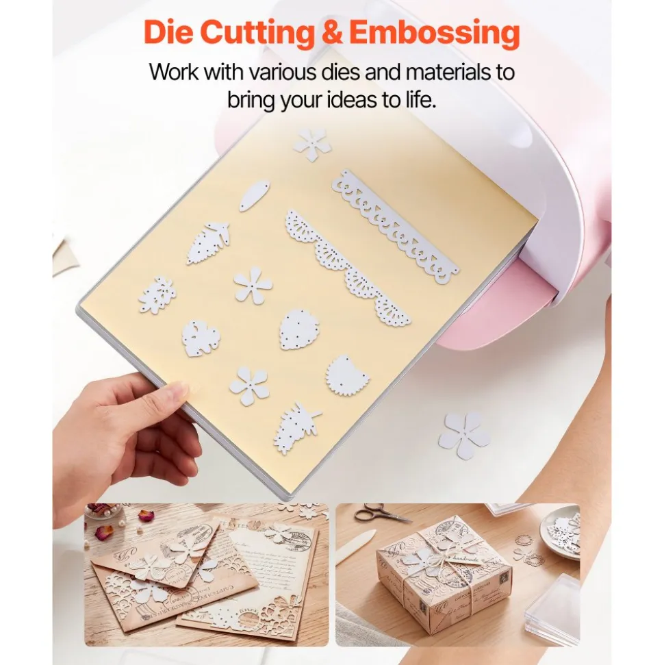 VEVOR Cutting Plates, 6 Pcs, 12.13 x 8.5 x 0.12 in, Clear Polycarbonate Material, Die Cut Pads Compatible with VEVOR Die Cutting and Embossing Machine KM-1885, for Scrapbooking and Card Making