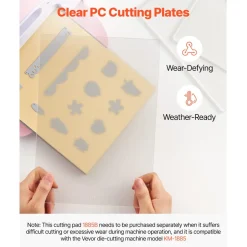 VEVOR Cutting Plates, 6 Pcs, 12.13 x 8.5 x 0.12 in, Clear Polycarbonate Material, Die Cut Pads Compatible with VEVOR Die Cutting and Embossing Machine KM-1885, for Scrapbooking and Card Making