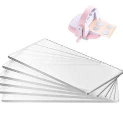 VEVOR Cutting Plates, 6 Pcs, 6.69 x 3.15 x 0.1 in, Clear Polycarbonate Material, Die Cut Pads Compatible with VEVOR Die Cutting and Embossing Machine KM-1830, for Scrapbooking and Card Making
