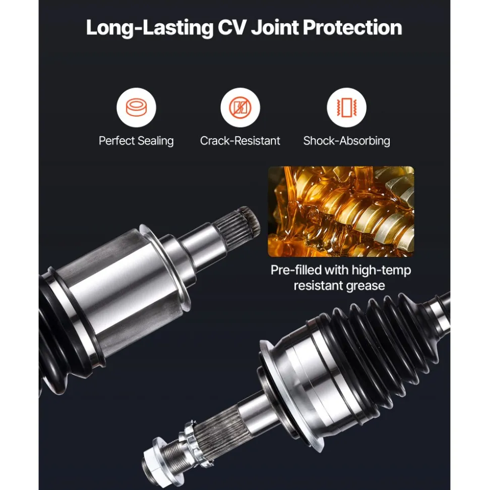 VEVOR CV Axle Shaft Assembly, 2 Pieces Front Left & Right (Driver and Passenger Side), Automotive Replacement CV Joint Axles Pair Compatible with 1996-2002 Toyota 4Runner, Alloy Steel & Carbon Steel