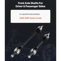 VEVOR CV Axle Shaft Assembly, 2 Pieces Front Left & Right (Driver and Passenger Side), Automotive Replacement CV Joint Axles Pair Compatible with 2009-2018 Toyota Corolla, Alloy Steel & Carbon Steel