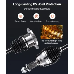 VEVOR CV Axle Shaft Assembly, 2 Pieces Front Left & Right (Driver and Passenger Side), Automotive Replacement CV Joint Axles Pair Compatible with 2005-2006 Honda Odyssey, Alloy Steel & Carbon Steel