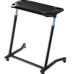 VEVOR Cycling Desk, Mobile Foldable Multi-Functional Bike Trainer & Treadmill Desk with Lockable Wheels, Non-Slip Multi-Slot Bike Trainer Fitness Desk with Handle Bar, Fit for Home Office Exercise