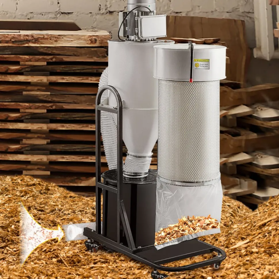 VEVOR Cyclone Dust Collector Woodworking Dust Collector 2HP 220V Heavy Duty