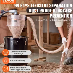 VEVOR Cyclone Dust Separator with Metal Tank, 4