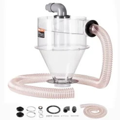 VEVOR Cyclone Dust Separator, 4" Retrofit Cyclone Separator for Dust Collectors, ABS Dust Deputy With 2" Hole O.D. Connector & Hose for Wet/Dry Shop Vacuums, Fits 5-10 Gallon Tank (Tank Exclude)