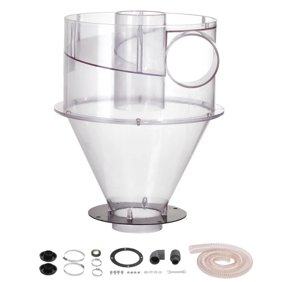 VEVOR Cyclone Dust Separator, 4" Retrofit Cyclone Separator for Dust Collectors, ABS Dust Deputy With 2" Hole O.D. Connector & Hose for Wet/Dry Shop Vacuums, Fits 5-10 Gallon Tank (Tank Exclude)