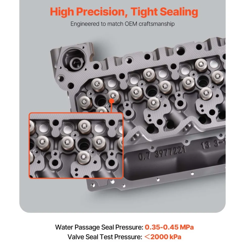 VEVOR Cylinder Head Assembly, 6.7L Replacement for 2007-2018 Dodge Cummins 6.7L, Compatible with Dodge Ram 2500 3500 4500 Models, Complete Engine Cylinder Head Assembly Replaces 3977221, Cast Iron