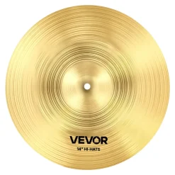 VEVOR Cymbal Pack, 6 Pieces Cymbals for Drum Set, Alloy Cymbals Drum Set Includes 14-inch Hi-Hats, 16-inch Crash, 18-inch Crash, 20-inch Ride, 10-inch Splash, 16-inch China, Drumsticks & Cymbal Bag