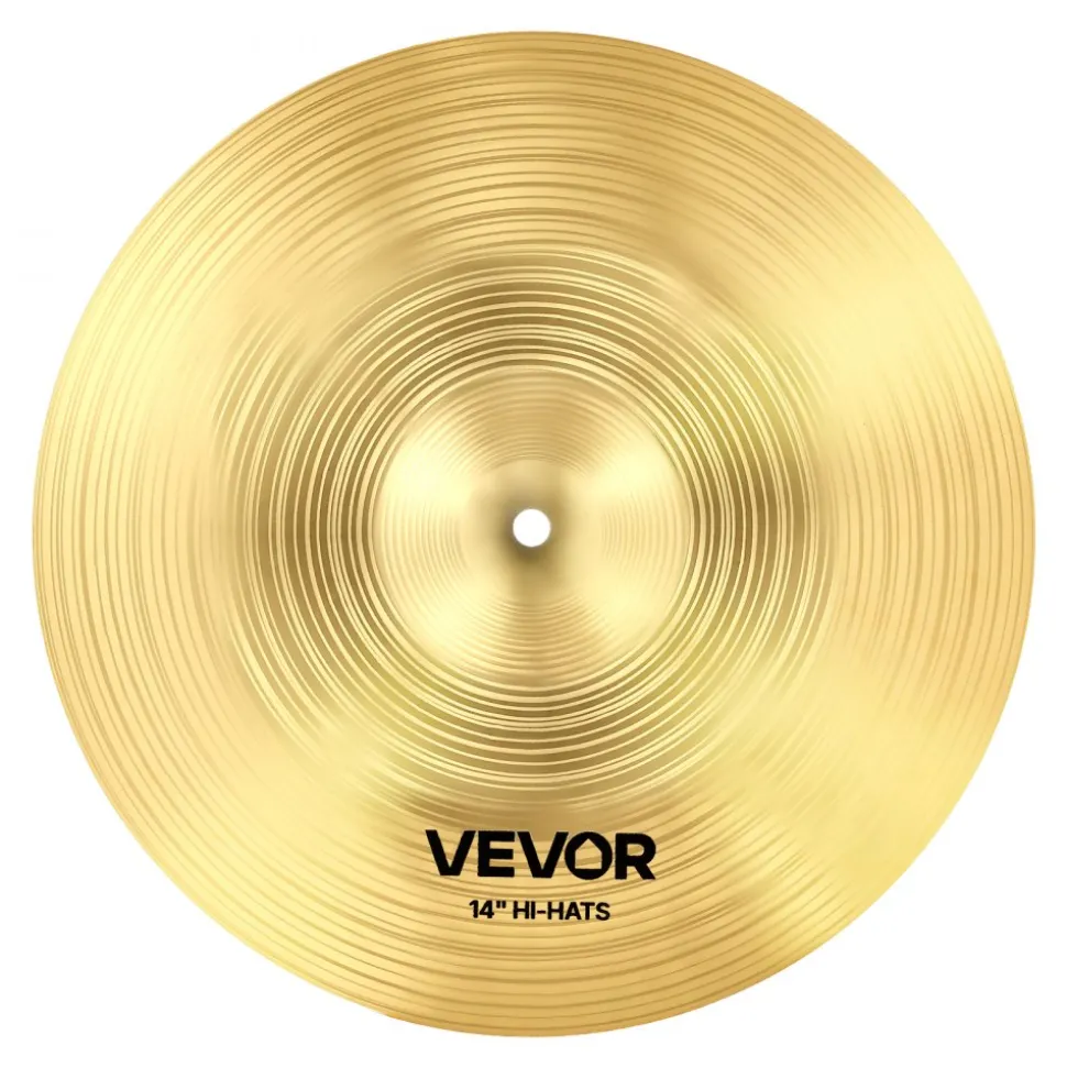 VEVOR Cymbal Pack, 6 Pieces Cymbals for Drum Set, Alloy Cymbals Drum Set Includes 14-inch Hi-Hats, 16-inch Crash, 18-inch Crash, 20-inch Ride, 10-inch Splash, 16-inch China, Drumsticks & Cymbal Bag