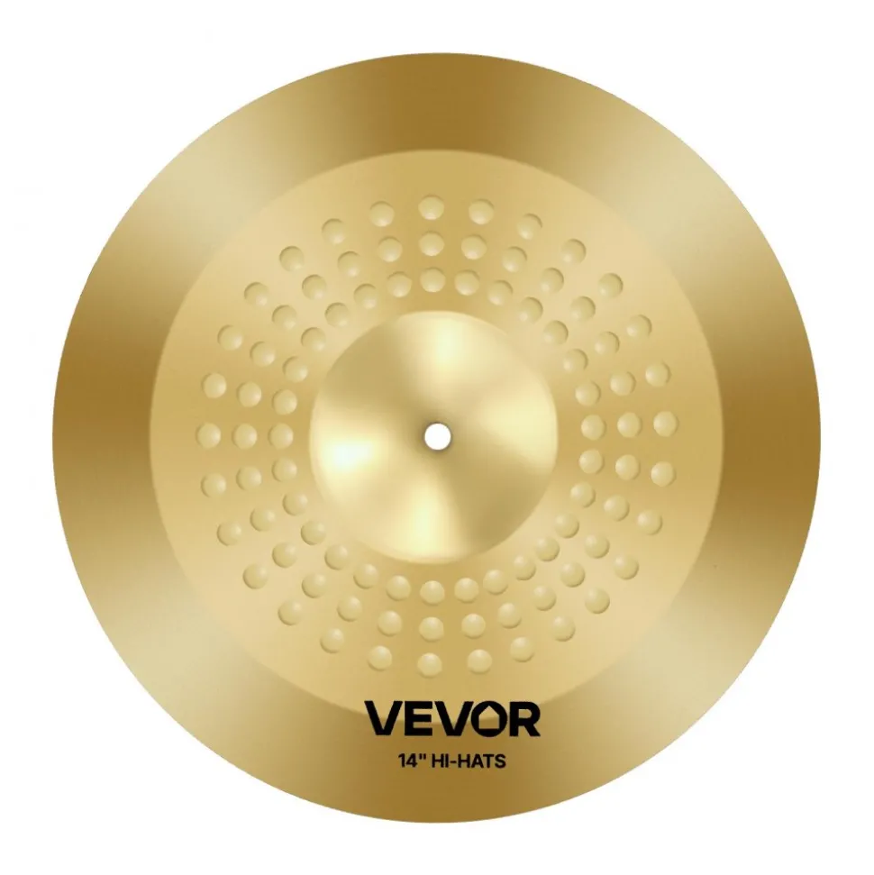 VEVOR Cymbal Pack, 3 Pieces Cymbals for Drum Set, Alloy Cymbals Drum Set Includes 14-inch Hi-Hats, 16-inch Crash, 20-inch Ride, Drumsticks & Cymbal Bag, Alloy Cymbal Pack for Drummer, Bright Copper