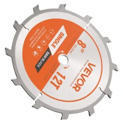 VEVOR Dado Blade Set, 8 inch Diameter, 12 Sharp Alloy Teeth, 5/8 inch Arbor, Fine Finish, Stacking Dado Blades with Chippers and Shims, Noise-Reducing Heat Vents, for Cutting Plywood, OSB, Hardwood