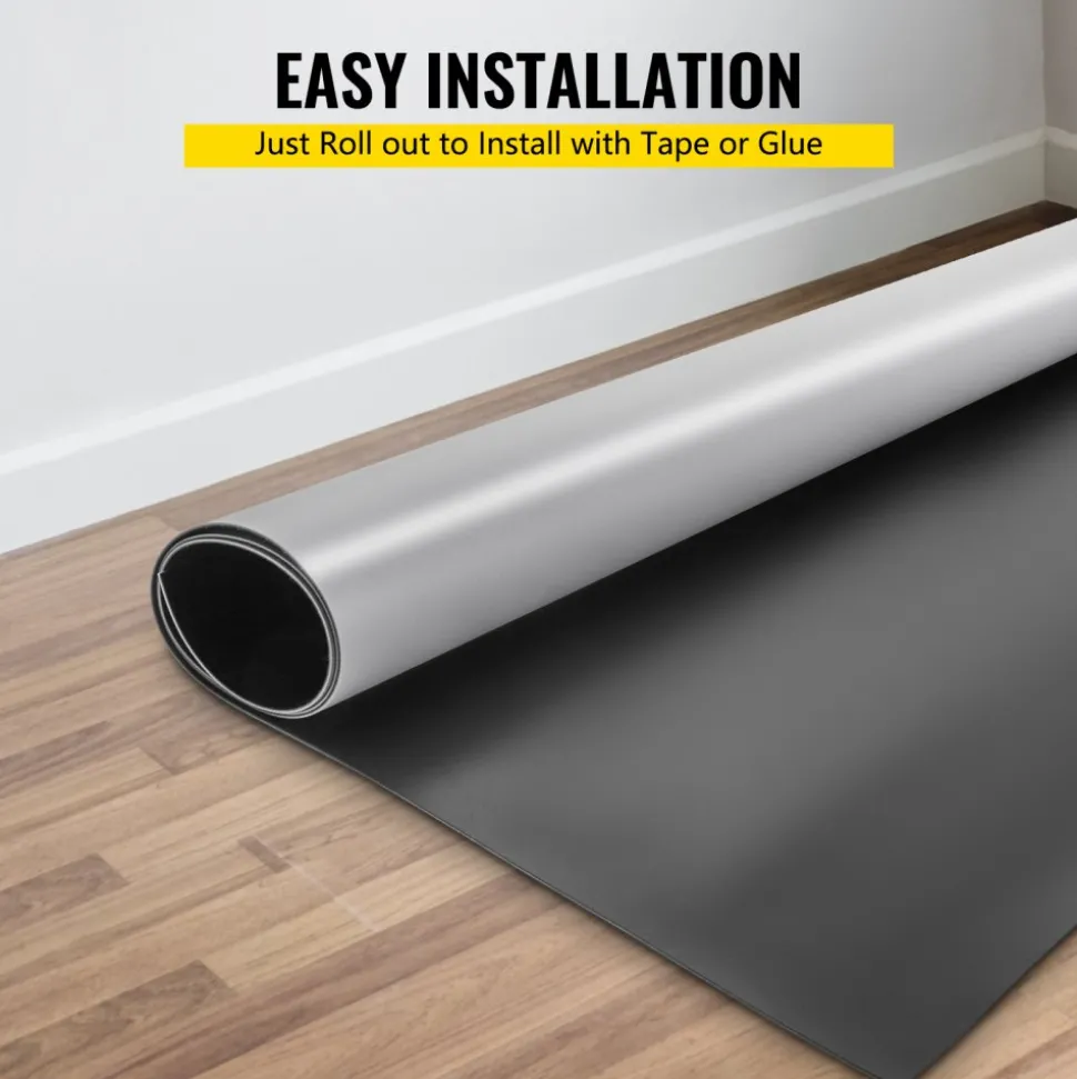 VEVOR Dance Floor Roll Portable 6.6x49.2ft Practice Dance Floor 1.5mm Thickness PVC Dance Flooring Dance Floor Grey/Black Roll out Dance Floor Non-slide &Wearproof Dance Floor Easy Cleaning for Ballet