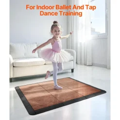 VEVOR Dance Floor Tiles, 12.4 x 12.4 in 25 Piece Interlocking Dance Flooring, Portable Dance Practice Floor with Cushioned Base  (Oak Wood Grain, 25 sq. ft/Box )