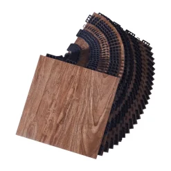 VEVOR Dance Floor Tiles, 12.4 x 12.4 in 52 Piece Interlocking Dance Flooring, Portable Dance Practice Floor with Cushioned Base (Oak Wood Grain, 52 sq. ft/Box )
